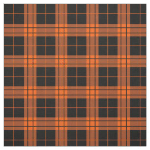 Tissu Plaid /tartan motif orange et noir