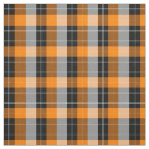 Tissu Plaid /tartan motif orange et noir