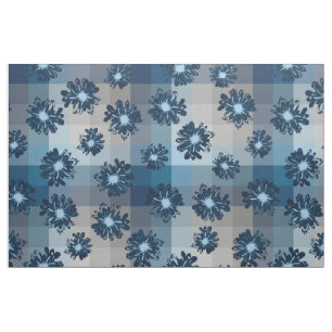 Tissu Plaid vintage de Verseau et floral psychédélique