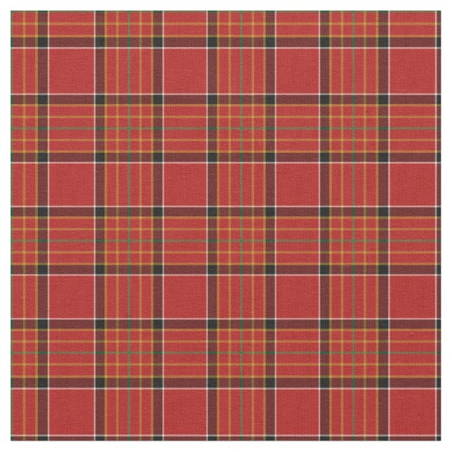 Tissu Plaid vintage rouge, noir, et d'or (Fermer)