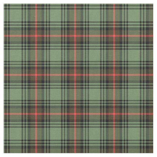 Tissu Plaid vintage vert, rouge et noir (Fermer)