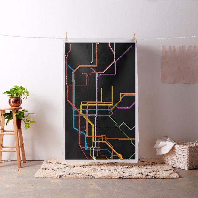 Tissu Plan du métro de la ville (In Situ)