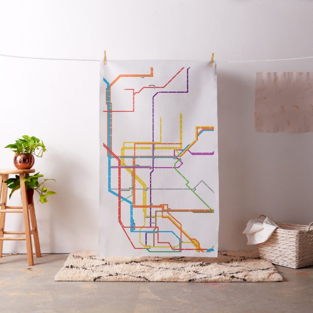 Tissu Plan du métro de la ville (In Situ)