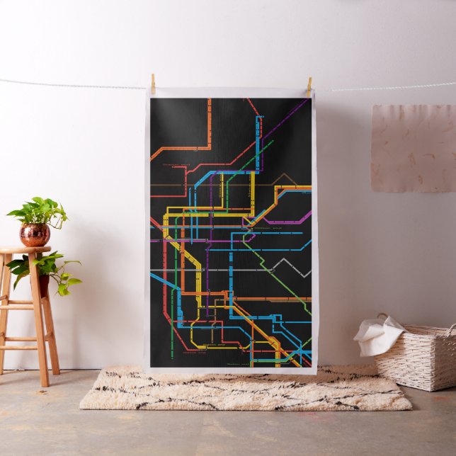 Tissu Plan du métro de la ville (In Situ)