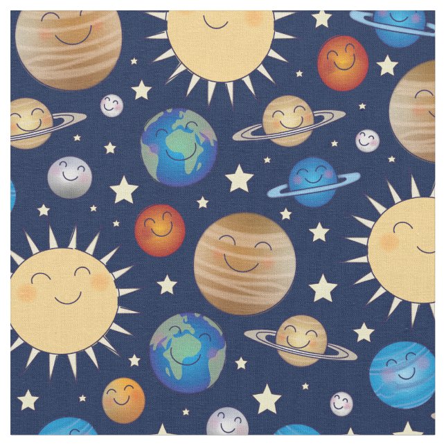 Tissu Planètes de l'espace extra-atmosphérique Système s (Fermer)