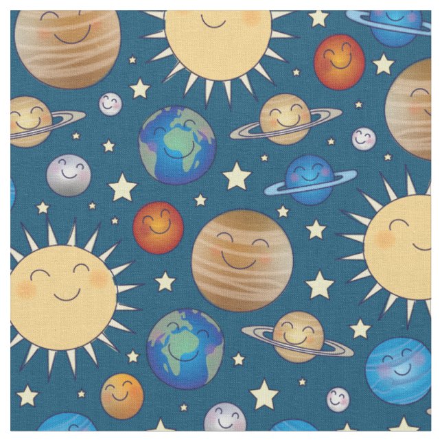 Tissu Planètes spatiales Système solaire (Fermer)