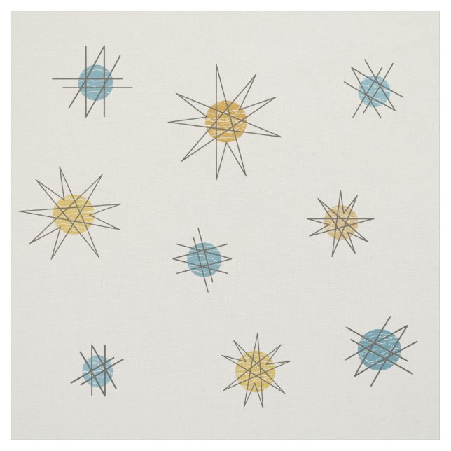 Tissu Planètes Starburst Spoutnik de l'ère atomique (Échantillon)