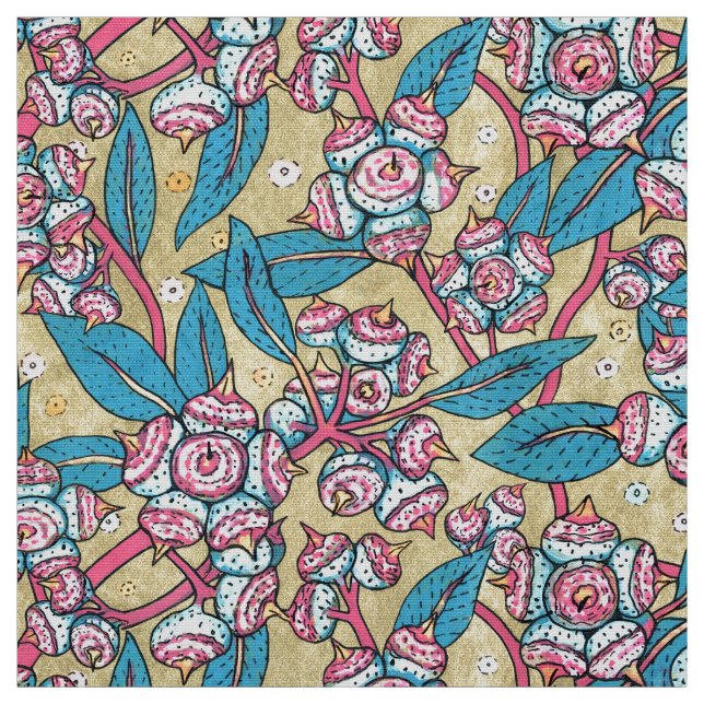 Tissu Plante australien Eucalyptus  Motif botanique (Échantillon)