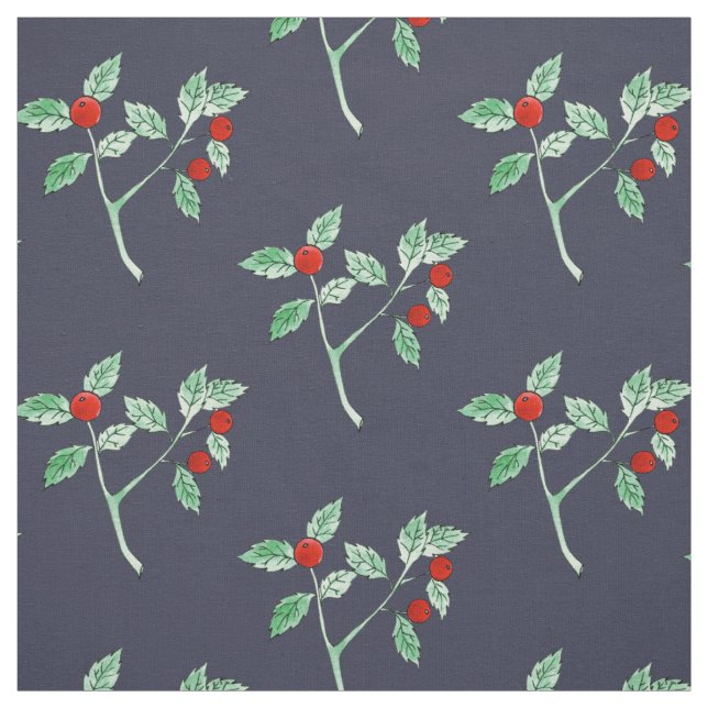 Tissu plante de baies rouges (Échantillon)