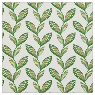 Tissu Plante motif vert élégant naturel transparent