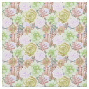 Tissu Plantes succulents   Peinture aquarelle