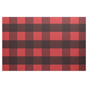 Tissu plaqué de bison rouge et noir