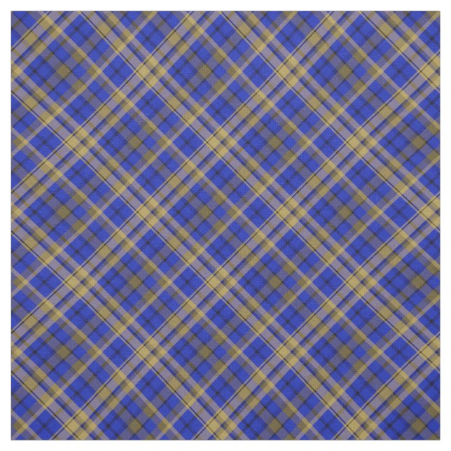 Tissu Plaque de tartan bleu et jaune (Échantillon)