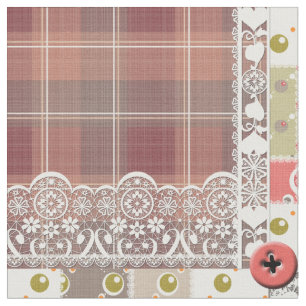Tissu Plaque vintage rétro à damiers patchwork boho
