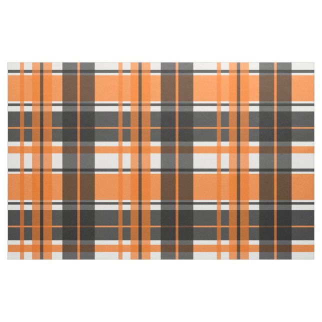 Tissu Plat blanc orange noir d'Halloween (Fat Quarter)