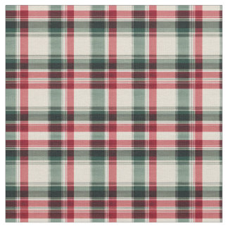 Tissu Plat rouge, vert et beige