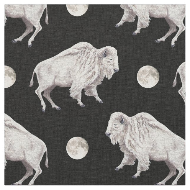 Tissu Pleine lune blanche de Buffalo (Fermer)