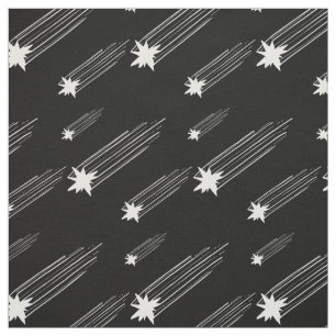 Tissu Pluie de météores noir et blanc Impression d'étoil