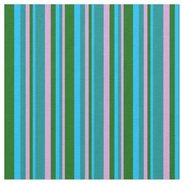 Tissu Plum, cyan foncé, bleu ciel profond et vert foncé (Fermer)
