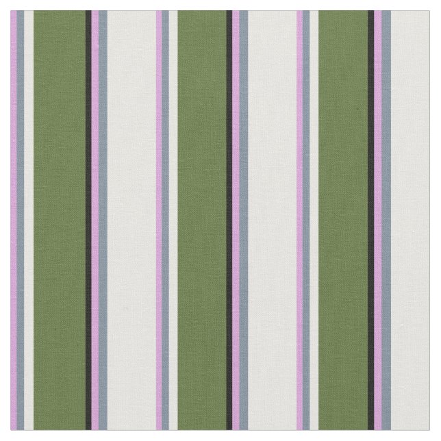 Tissu Plum, Gris ardoise, Blanc, Olive foncé Vert & Noir (Fermer)