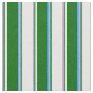 Tissu Plum, Vert de mer, Blanc, Vert foncé et bleu ciel