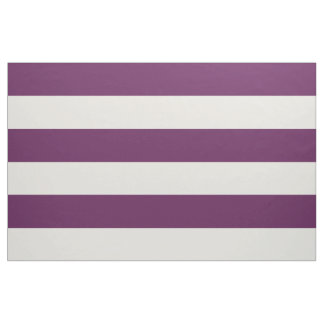Tissu Plum violet et ivoire Grandes rayures Grande échel
