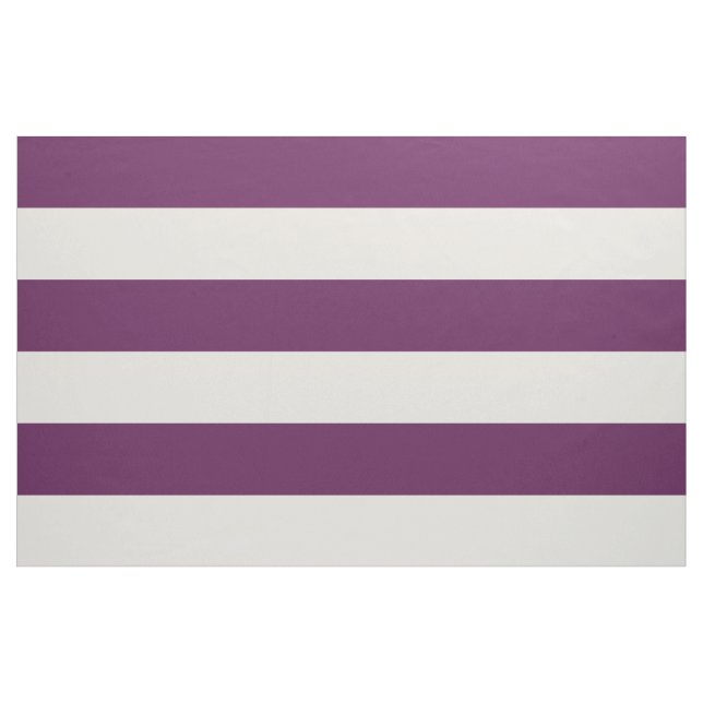Tissu Plum violet et ivoire Grandes rayures Grande échel (Yard)