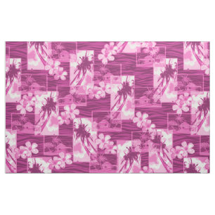 Tissu Plumeria hawaïen et palmier d'île de Niihau