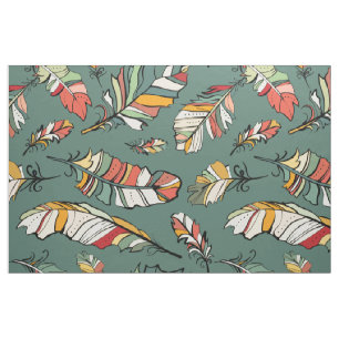 Tissu Plumes colorées Motif sans couture