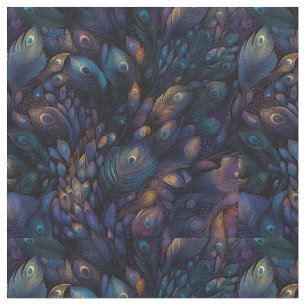 Tissu Plumes de paon