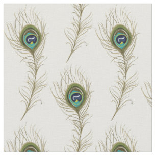 Tissu Plumes de paon