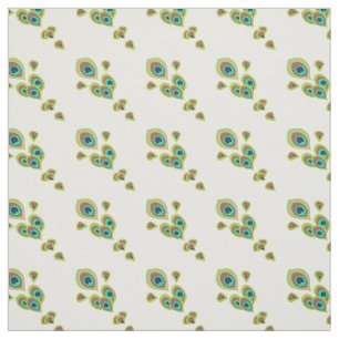 Tissu Plumes de paon