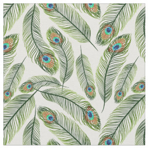 Tissu Plumes de paon