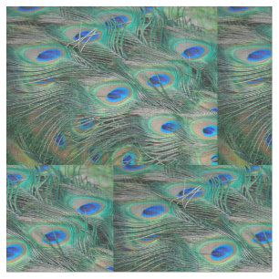 Tissu Plumes de paon