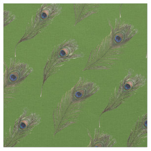 Tissu Plumes de paon jolies