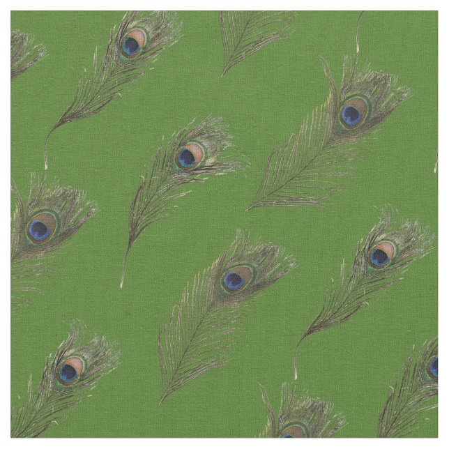 Tissu Plumes de paon jolies (Fermer)