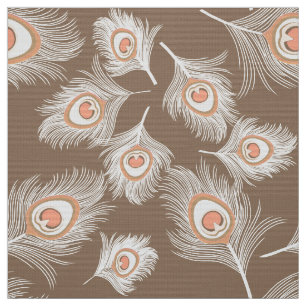 Tissu Plumes de paquetage blanc et bracelet sur taupe ta