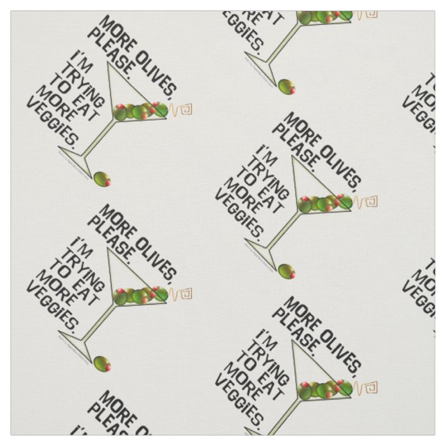 TISSU - Plus d'Olives. Manger des Légumes ! (Échantillon)