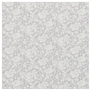 Tissu Plutôt Gris Et Blanc Floral