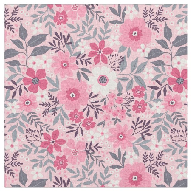 Tissu Plutôt rose Ressort Floral (Fermer)