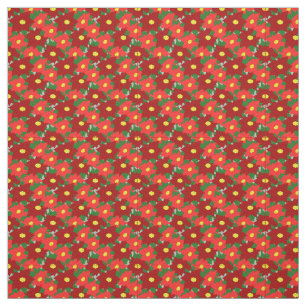 Tissu Poinsettias de Noël