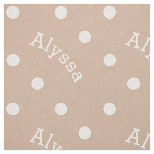 Tissu Point de polka beige de sable kaki nommé moderne (Échantillon)