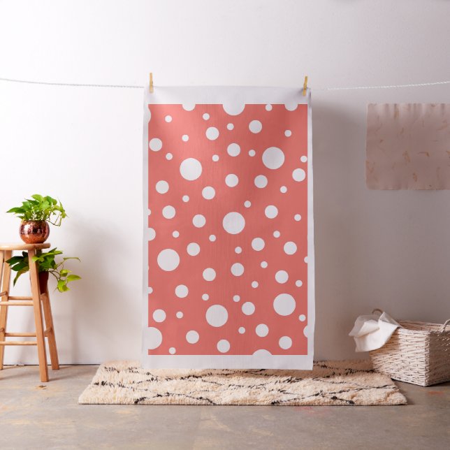 Tissu Point Polka de corail (In Situ)