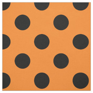 Tissu Point Polka noir orange d'Halloween
