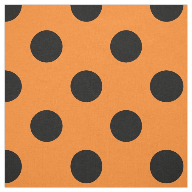 Tissu Point Polka noir orange d'Halloween (Échantillon)