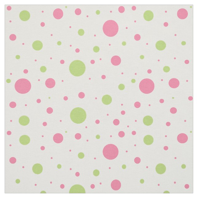 Tissu Pointe rose vert Polka Conception géométrique (Échantillon)