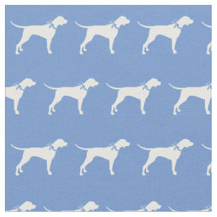 Tissu Pointeur Chien Silhouette Animal bleu clair