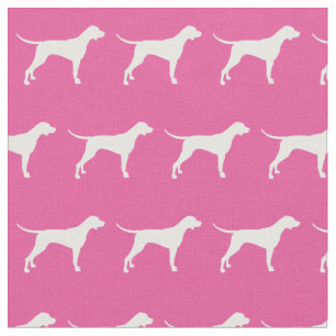 Tissu Pointeur Chien Silhouette Animal rose