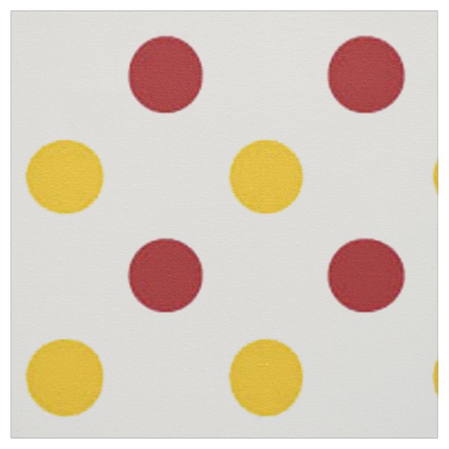 Tissu pointillé Polka/Bourgogne et jaune (Échantillon)