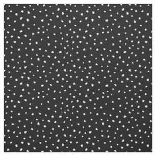 Tissu Points Abstraits à la mode blanche sur le noir chi